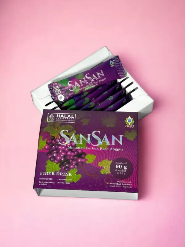 SANSAN.minuman Fiber. (1boks= 6 sachet @15gr)
